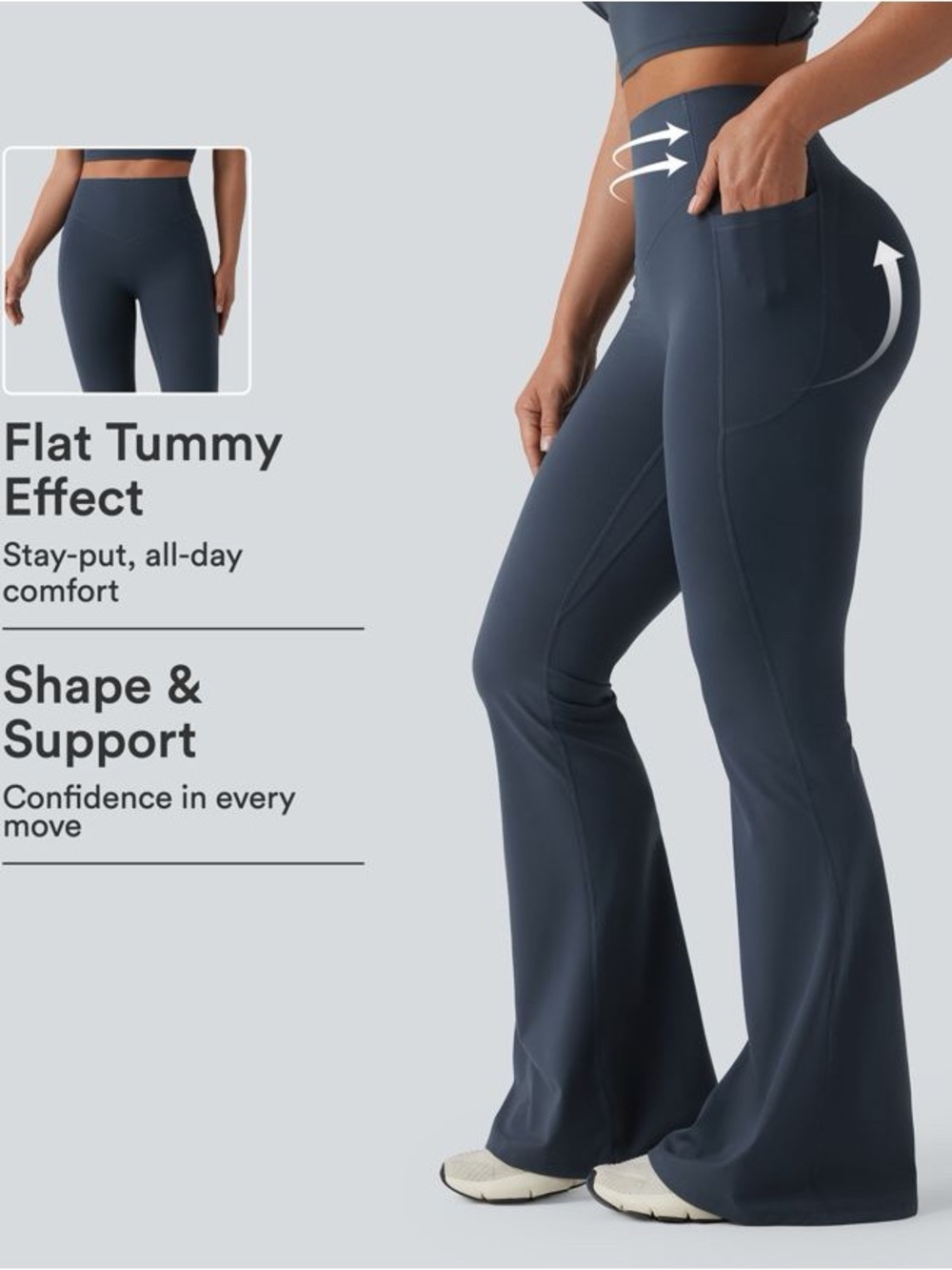 Halara UltraSculpt NWT High Waist Tummy Control Flare Workout Legging L Petite